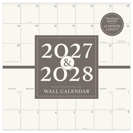 2027 2 Year Grid Wall Calendar